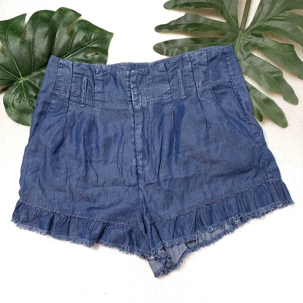 Model Indigo Rocks Rocks & Indigo | Shorts | Rocks Indigo Paper Bag High Waist Chambr ...
